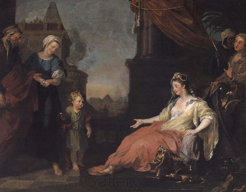 William Hogarth Pharaoh's daughter France oil painting art
